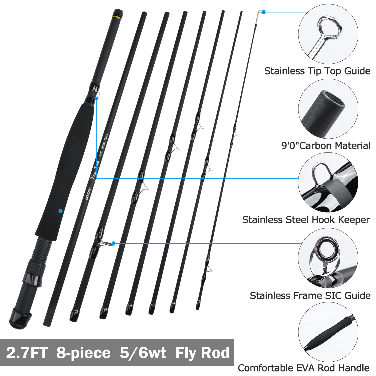Goture 8Section Travel Fly Fis - Fishing Rod Fly recensione e prezzo