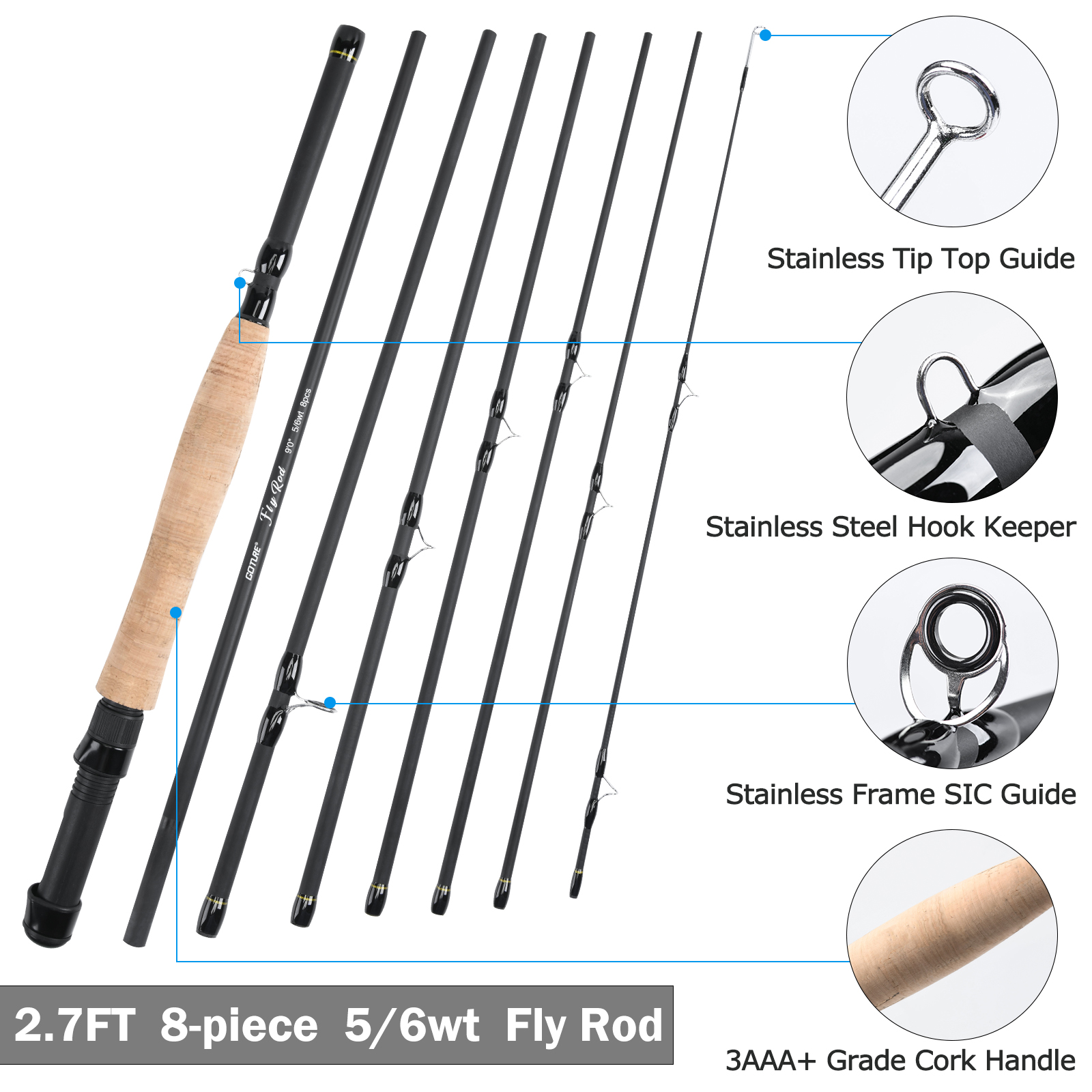 Goture 8Section Travel Fly Fis - Fishing Rod Fly recensione e prezzo