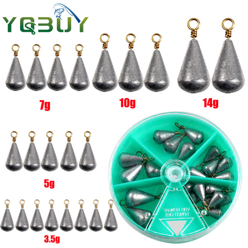 21PCSBoxed olive-shaped lead s - Fishing Rod Casting recensione e prezzo
