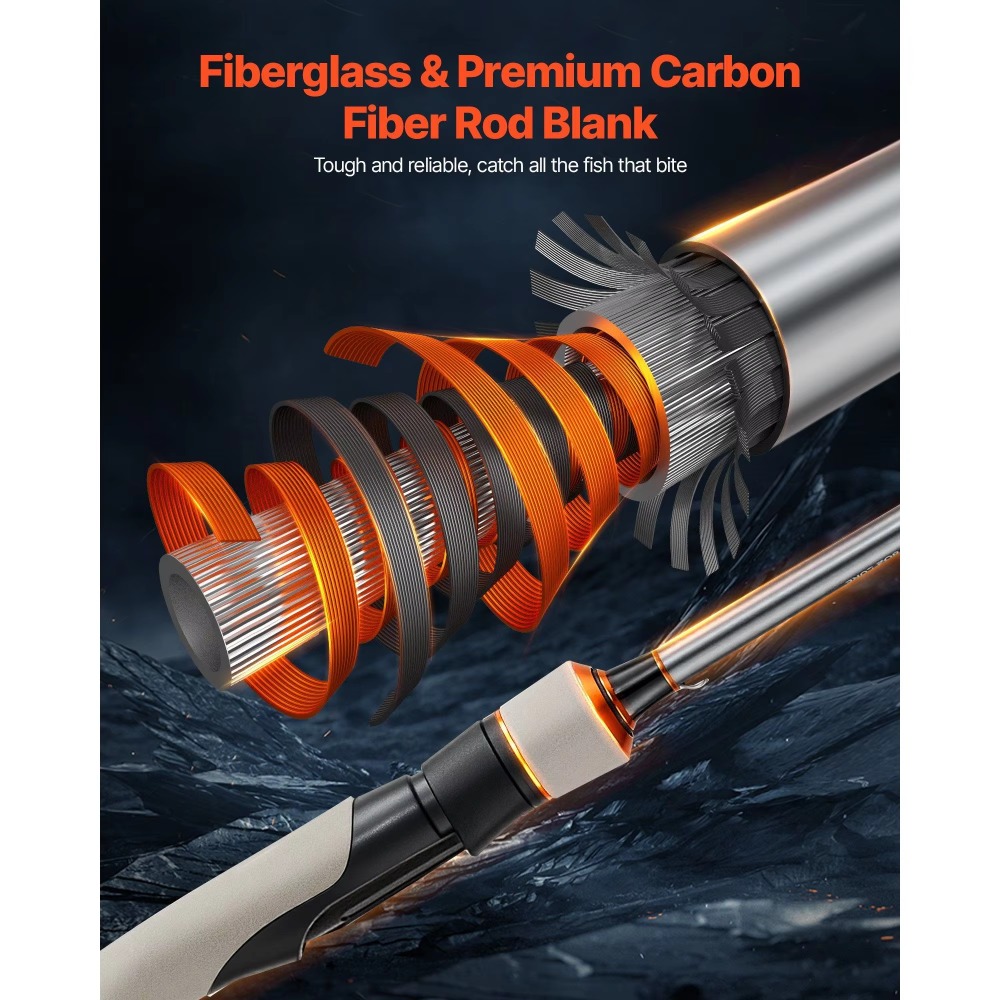 Carbon Fiber Bass Fishing Pole - Fishing Rod Combo recensione e prezzo