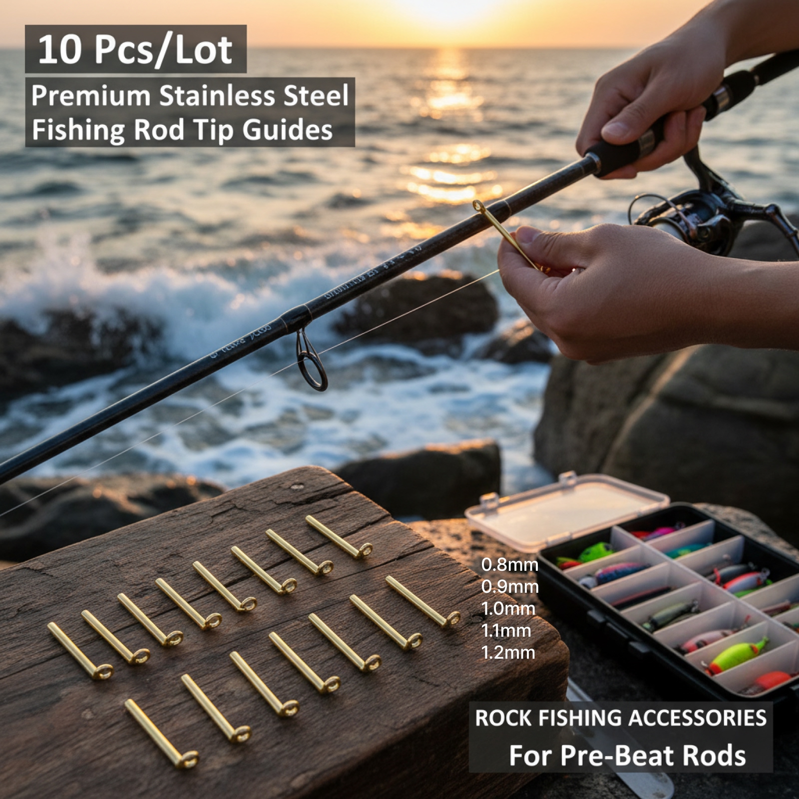 10pcs Fishing Rod Guides Tip T - Fishing Rod Guide Replacement recensione e prezzo