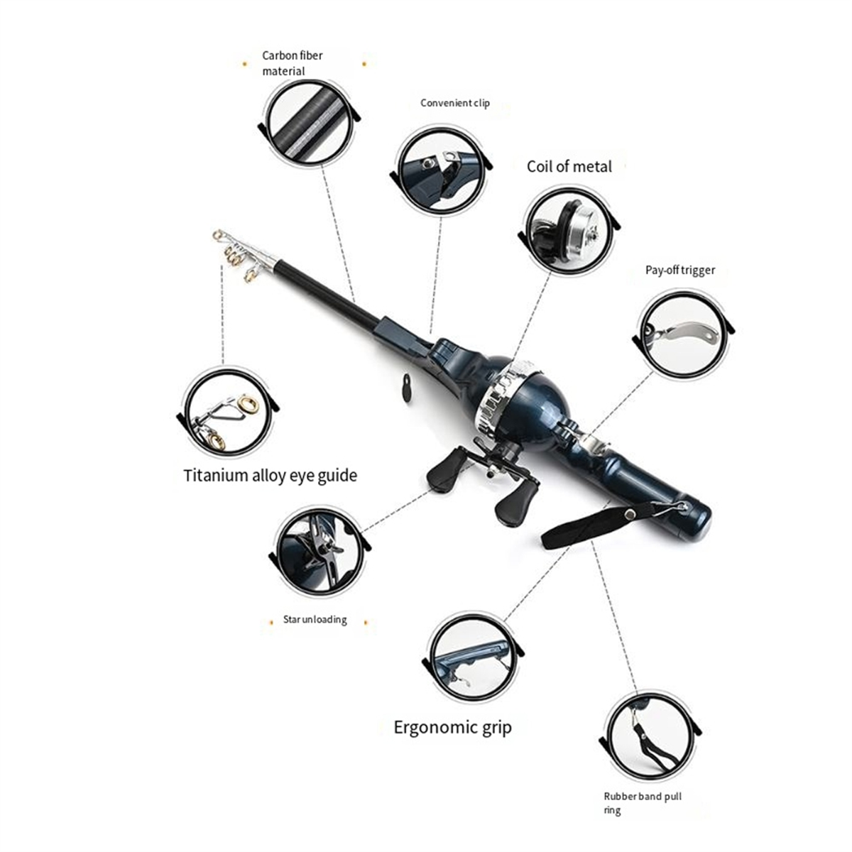 X59A_Portable Folding Fishing  - Fishing Rod Travel recensione e prezzo